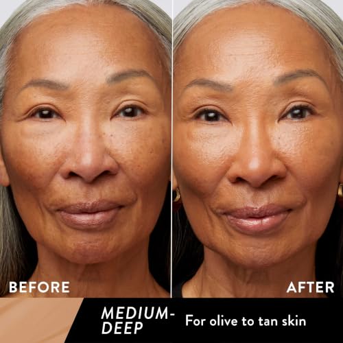 Image of LAURA GELLER NEW YORK Quench-n-Tint Hydrating Tinted Moisturizer - Medium /Deep - Sheer to Light Buildable Coverage - Natural Glow Finish Foundation - Lightweight Formula with Hyaluronic Acid