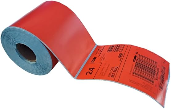 1 x Thermal Labels Rolls 4"x6"101.6x152.4mm Address Labels Red 350 Labels on a roll