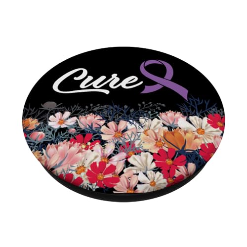 Cure- Hidradenitis Suppurativa Supporter Ribbon Mobile Stand PopSockets Swappable PopGrip, Black - Image 2