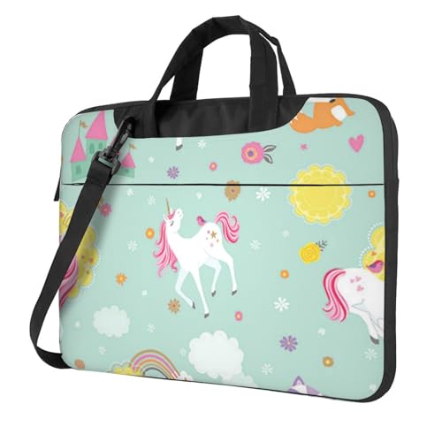 Sac ordinateur licorne rose antichoc avec bandoulière