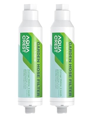 AQUACREST Garden Hose Water Filter for Plants, Greatly Reduces Chlorine, Odor, Improve Plants Health, Ideal for Organic Gardening, Farming and Pets, Pack of 2 (Package May Vary)