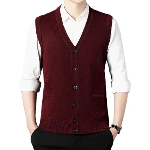Men's Thickened Casual Sweater Tank Top Autumn and Winter Warm Men's Cardigan knitted vest for man