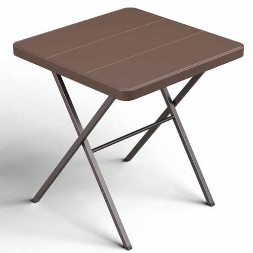 Folding Table 27 Small Foldable Table No Assembly Square Folding Card Table with Heavy-Duty Steel Frame Portable Indoor Outdoor Tables for Camping Patio Picnic RV Dorm Small Spaces