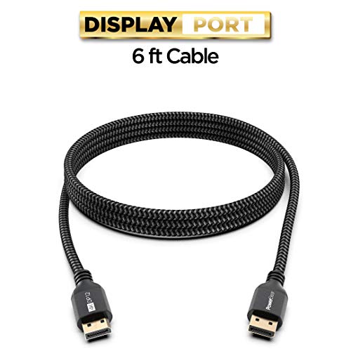 PowerBear 4K Displayport Cable (6 Feet) Ultra HD High Speed Display Port Cable for Gaming Monitor, Laptop, TV & PC | Nylon Braided Display Port 1.2 4K 60Hz, 2K 165Hz, 2K 144Hz (NOT HDMI)…