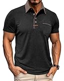 Tissu: 75%Polyester+20%Viscose+5%Élasthanne, doux et respirant. Polos golf homme sont disponibles en 6 couleurs, noir, bleu, vert, bleu clair, gris clair, blanc. Tailles: M à 3XL.