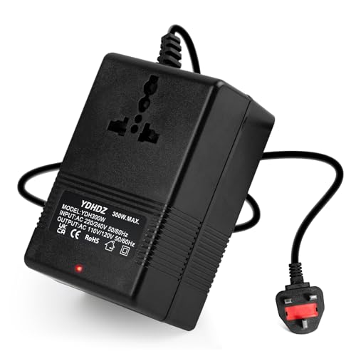 Homarket 220V To 110V Voltage Converter Electrical Power Transformer Travel Power AdapterDown Transformer Converter with Resettable Circuit Breaker Protection Universal Socket(300W)