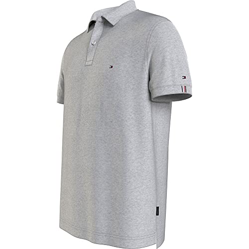 Tommy Hilfiger Hombre Polo de Manga Corta RBW Regular Fit, Gris (Light Grey Heather), XS