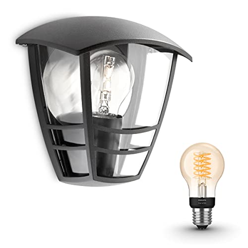 Philips Mygarden Creek Applique murale - Noir - Incl. Philips Hue White Filament Lampadaire E27