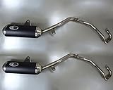 Made in Europe 2x Auspuff Ersatzteil für/kompatibel mit Honda NX650 Dominator 88-96 mit ABE Black Edition