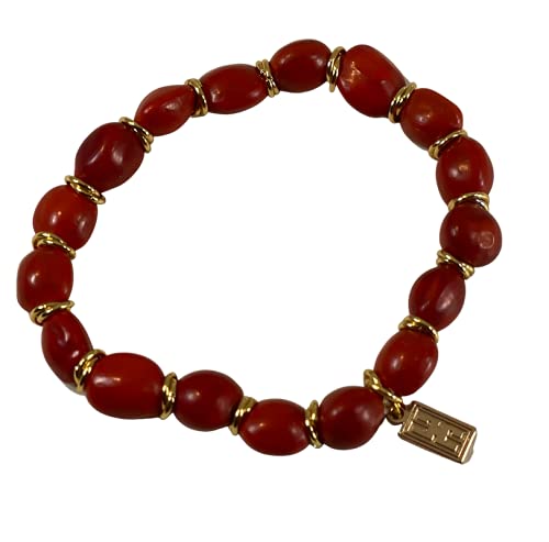 Image of EVELYN BROOKS Classic Stretchy Adjustable Beaded Bracelet for Women 6.5 inch - 7.5 inch w /Meaningful Good Luck Huayruro Seeds Beads - Great Gifts for Mom, Daughter, Sister, Aunt, Girlfriend