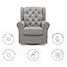 Delta Children Emerson Upholstered Glider Swivel Rocker Chair, Dove Grey with Soft Grey Welt