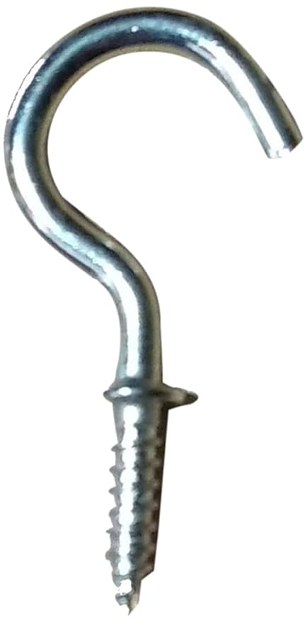 hydur Question Mark, Steel Open Sheep Eye Ring Hook, Steel Made Self-Tapping Screw Hook 12x25mm (1/2In.) Approx-48 Pcs.