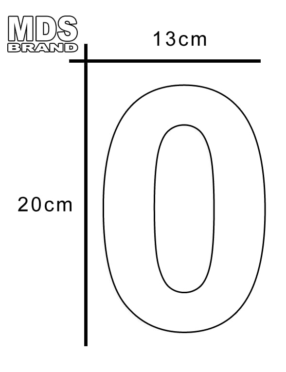 MDS Hausnummern Aufkleber 20cm - Selbstklebende Zahlen Schwarz Für Mülltonne & Briefkasten