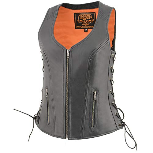 Image of Milwaukee Leather Women's Premium Classic Leather Motorcycle Rider Vest w /Adjustable Side Laces