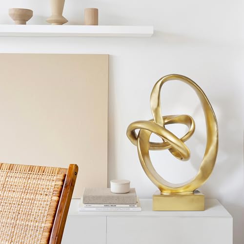 Figura decorativa moderna en forma de nudo dorado miniatura 5
