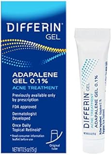 Acne Treatment Differin Gel, 30 Day Supply, Retinoid Treatment for Face with 0.1% Adapalene, Gentle Skin Care for Acne Prone Sensitive Skin, 15g Tube (Packaging May Vary)