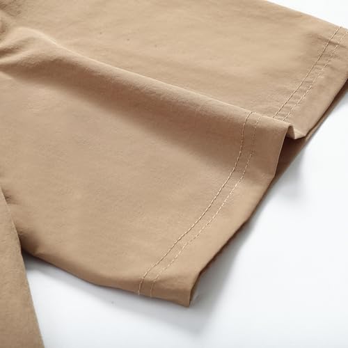Zyvrenix Men's Outdoor Short Sleeve Button Down Shirts with Pocket Khaki L - image 6