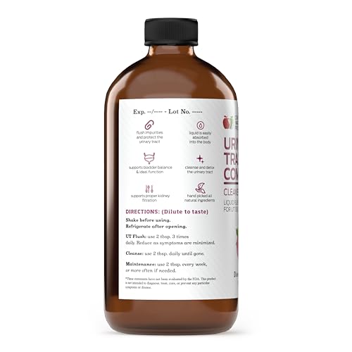 Complete Natural Products Urinary Tract Complete 16oz - Liquid Supplement for Urinary Tract Health with Organic Cranberry, D-Mannose, Beet Root, Fennel Seed, and Turmeric