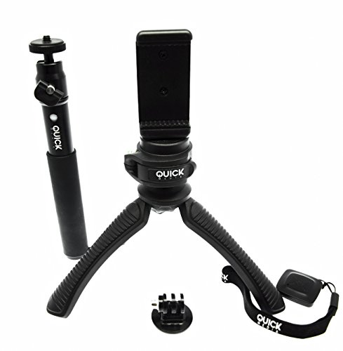 Quick Media QMSLS - Kit Palo Selfie trípode, Color Negro Cover
