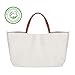 Ziqi 100% Canvas Bags Reusable Washable Tote Bag Perfect for Crafting Decorating Eco Friendly Large Foldable Heavy Duty Grocery Shopping (white)