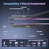 Przenośny monitor 4K 18", 3840 × 2160 UHD, przenośny monitor z systemem GTV OS, HDR, 85% NTSC, USB-C i HDMI, zewnętrzny ekran do komputera, komputera, PS5, PS4, Xbo/telefonu/konsoli do gier