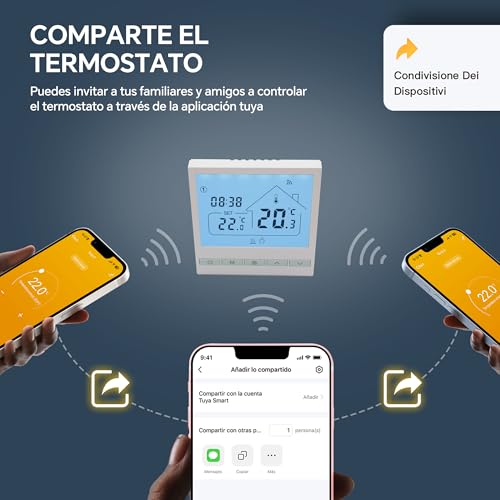 Interfaz de la app del termostato