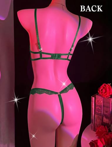 Avidlove Women Sexy Lingerie Bodysuit Lace Teddy One Piece Sexy Mini Babydoll Green L — view 3