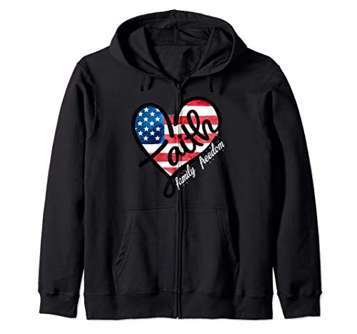 Faith Heart American Flag Sudadera con Capucha