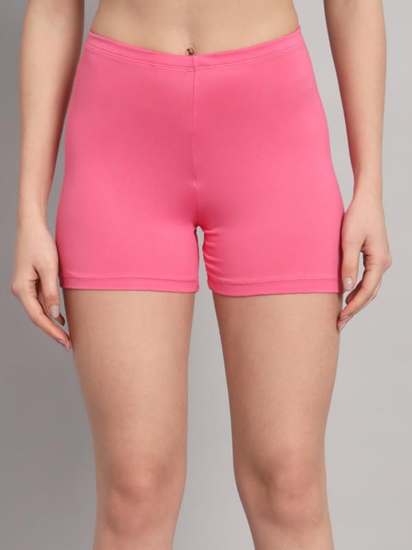 Image of Women's Workout Yoga Athletic Running Dance Gym Shorts High Waist Cheerleader Volleyball Short Pants Pink