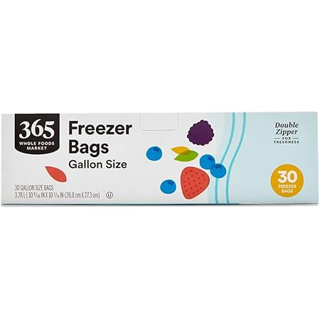365 by Whole Foods Market, Gallon Double Zipper Freezer Bag, 30 Count