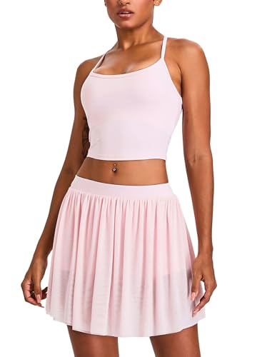 Amazon.com: ABOCIW Tennis Dress 2 Piece Sets High Waisted Mesh