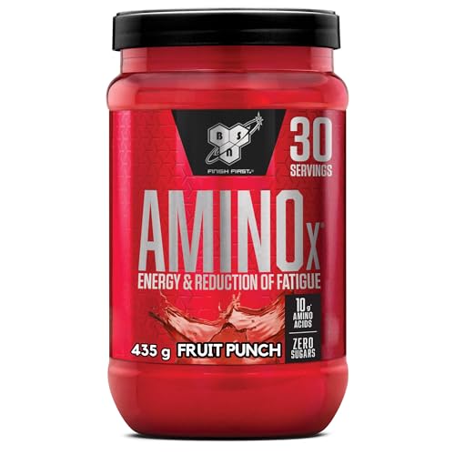 BSN Nutrition Amino X Supplement mit Vitamin D, Vitamin B6 und Aminosäuren, Fruchtpunsch-Geschmack, 30 Portionen, 435 g