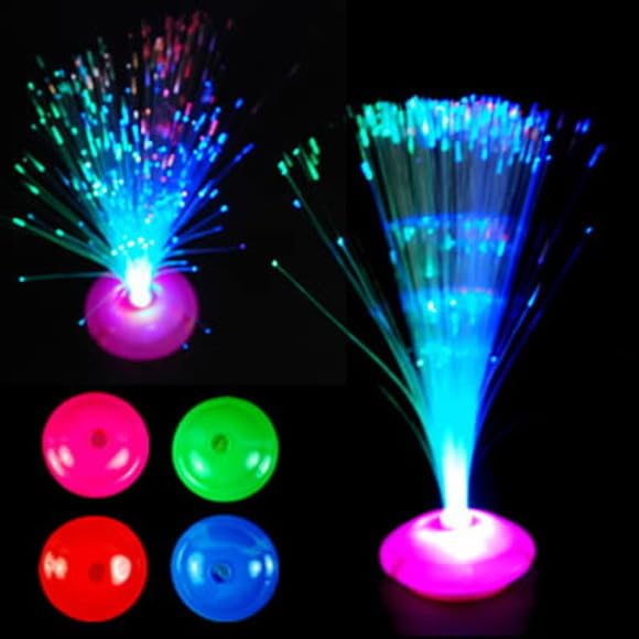 Kit 20 Enfeite De Mesa Abajur Fibra Optica Neon Festas Decoração