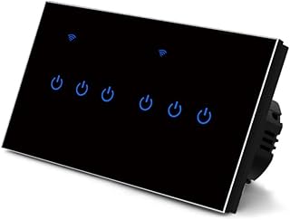 Smart WiFi Touch Switch, For Tuya App Remote Control Smart WiFi Light Switch Glass Panel with Voice Control for Home Offic…