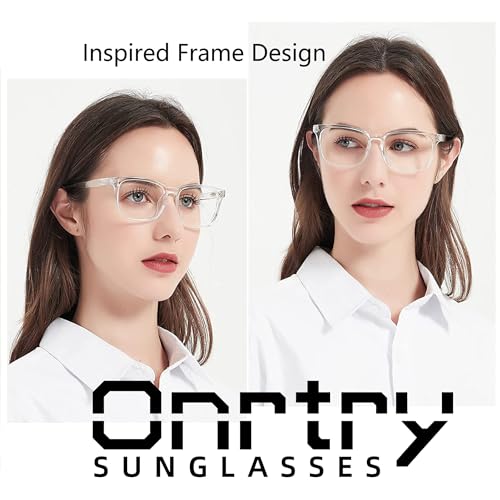 Image of Onrtry Non Prescription Glasses for Men Women Square Clear Lens Eyeglasses