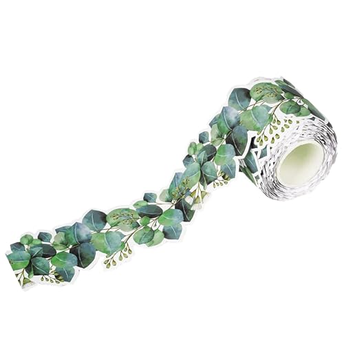 Bulletin bordo del eucalipto-rivestimento di carta per fustetti, striscia foglie impermeabili | Decorazione display in classe con design riutilizzabile angoli da parete, cornici la lavagna, configuraz