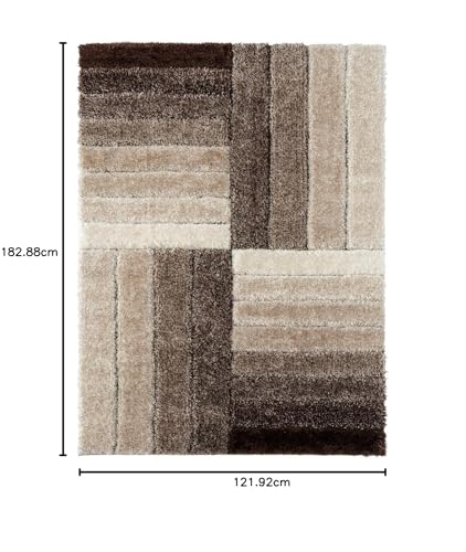 Image of Carpets for Living Room 4 x 6 Feet Soft Smooth Thick Non-Slip Fluffy Shaggy Area Rug for Bedroom, Drawing, Kids Room, Office with Upto 2 Inch Microfiber High Pile (Beige Brown A)