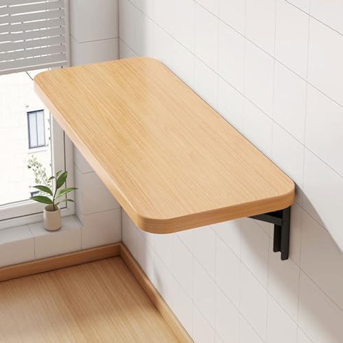 Wall Mounted Folding Table 40x80cm White Floating Desk Space Saving Laundry & Home Office Solution Foldable Computer Desk for Garage & Laundry Room Use