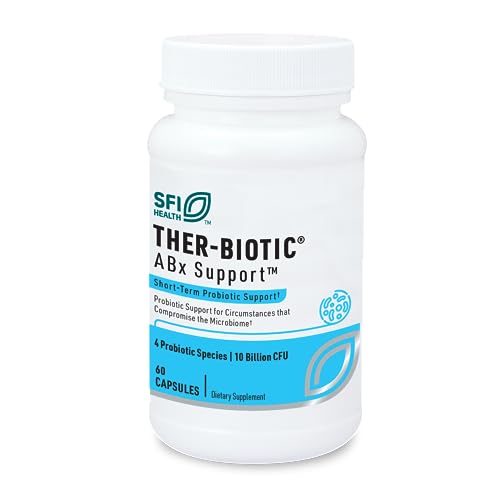 Image of Klaire Labs SFI Health ABX Support Probiotic - 10 Billion CFU Supplement for Support During Antibiotic Therapy, Hypoallergenic & Non-Dairy (28 Capsules)