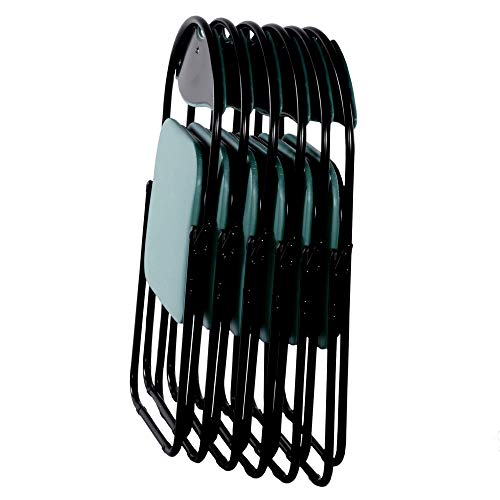 MACOShopde by MACO Möbel Klappstuhl Faltstuhl Gästestuhl Stuhl Metall in schwarz PVC in grün 6er Set