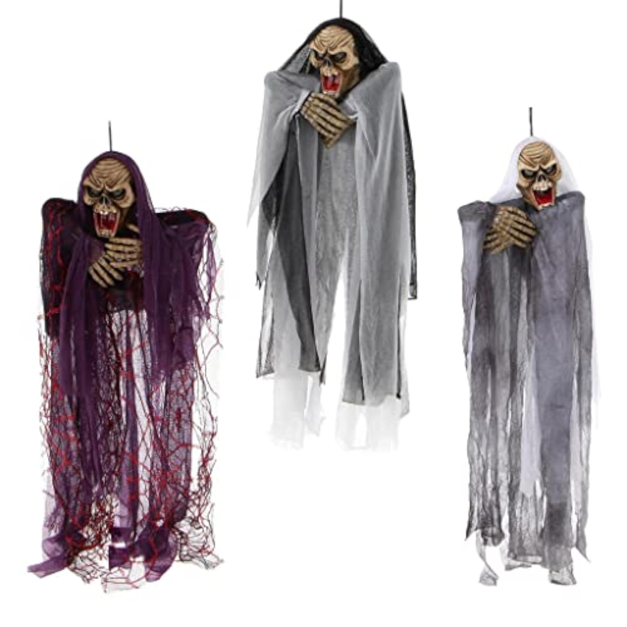 Scary Voice Control Hanging Ghost Halloween Decor