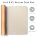 Aothia Dual-Sided Desk Mat - Natural Cork & Leather Desk Protector, Large Mouse Pad, Waterproof Blotter, Writing Pad for Office/Home, Beige (25.6