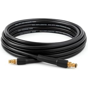 10m High Pressure Washer Hose – 5800PSI/400Bar Replacement Hose for Karcher K Series K2–K7 Click Quick Connector Heavy-Duty Jet Washer for Cars, Patio, Garden, Cleaning Sewers, Sinks and Drains (10m)