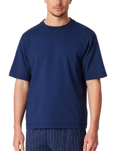 T-Shirt de Nuit Homme Schiesser haut de pyjama léger Col Rond en jersey de coton noir