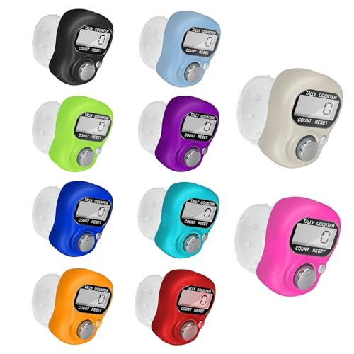 Koicaxy Electronic Finger Counter 10 Pack, Resettable Hand Tally, 5 Digit Number and LCD Electronic Digital Display, Handheld Clicker Counting