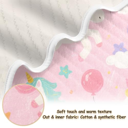 Custom Cute Cartoon White Rainbow Unicorns Blanket Baby Girl boy Breathable Customization Kitten Baby Name Blanket Personalized for Girls or Boys 30x40in necesarias para Bebes2