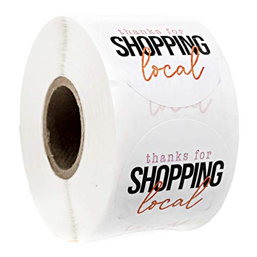 Thanks for Shopping Local Gloss Stickers / 1.5" Small Business