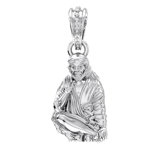 Medallón de plata pura Sai Baba para atraer buena salud y riqueza espiritual