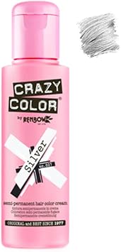 Renbow Crazy Color Semi-Permanent Hair Color Dye Silver 027   100ml