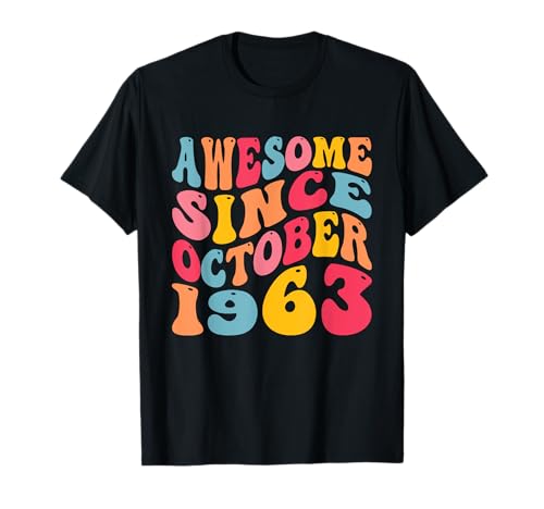 Awesome Since October 1963 62 Years Retro 62nd Birthday Camiseta